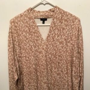 Talbots Platinum Jersey Stand V-Neck Top Plus Size